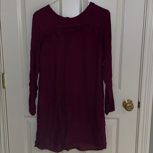Burgundy Long Sleeve Dress